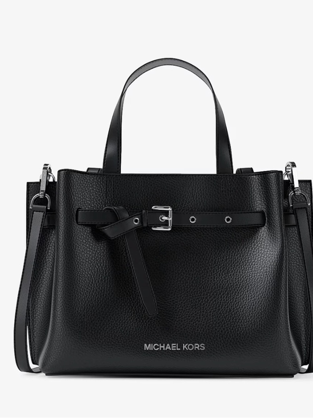 MICHAEL KORS black pebble leather Emilia satchel (mini cross body)